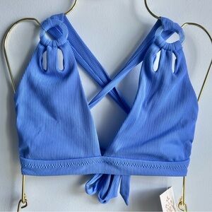 Becca Women's Modern Edge Rib Ring Bikini Top Size D Cup